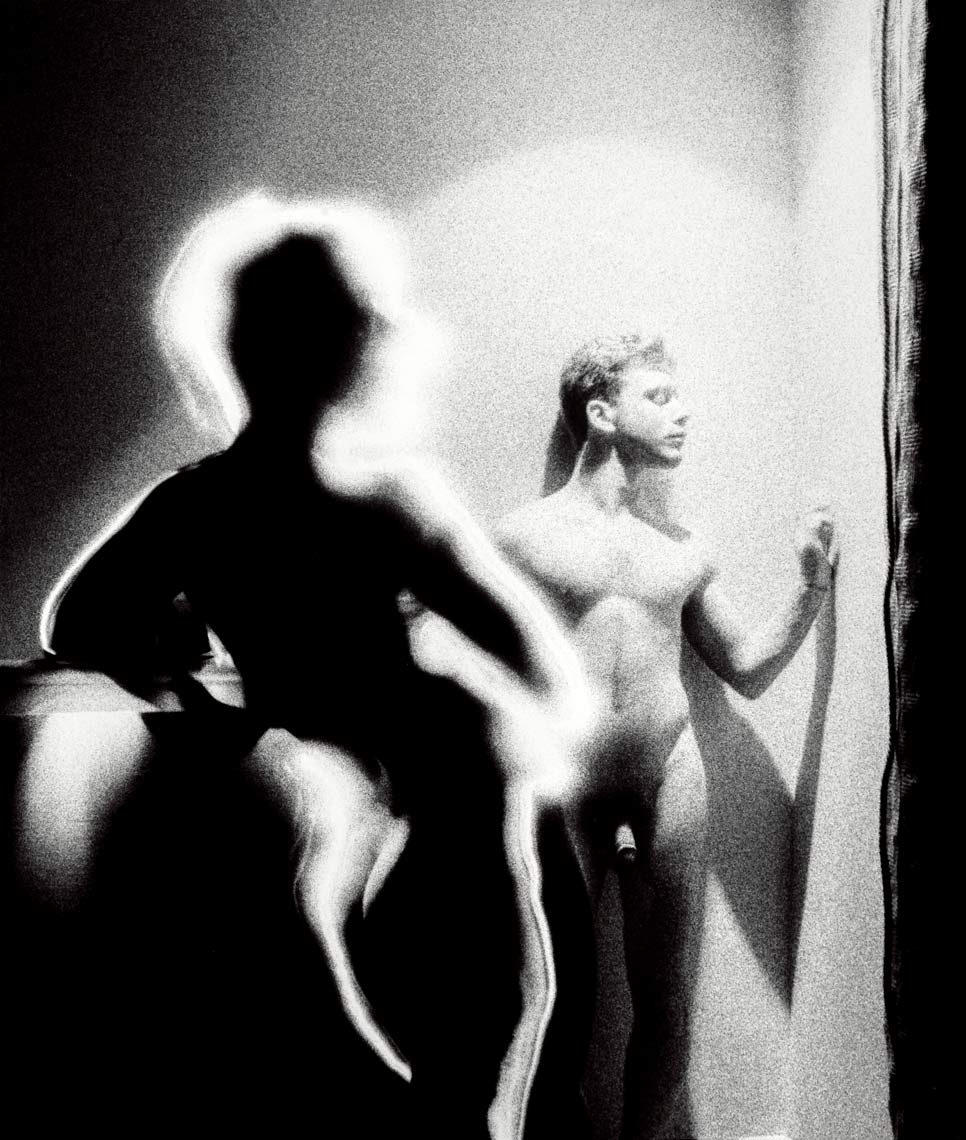 David Lebe; Antoni & Seth 1, 1987, male nude, light drawing, black and white photograph