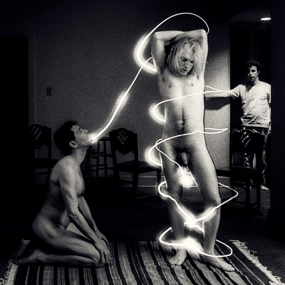 David Lebe; Bernard & Grady & Me,1986, K, , male nude, light drawing, black and white photograph