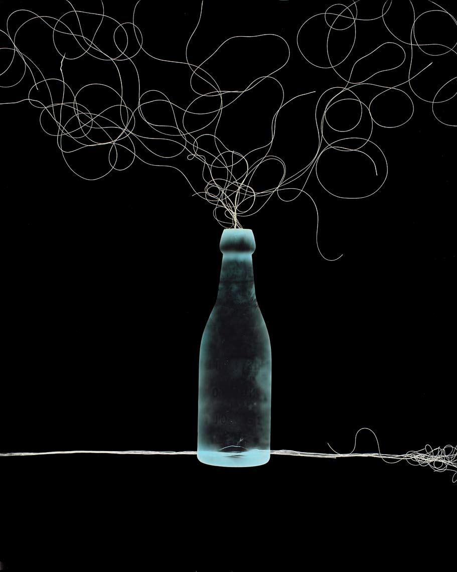 David Lebe; Bottle 1v001, 1985-2011, digitally altered photogram