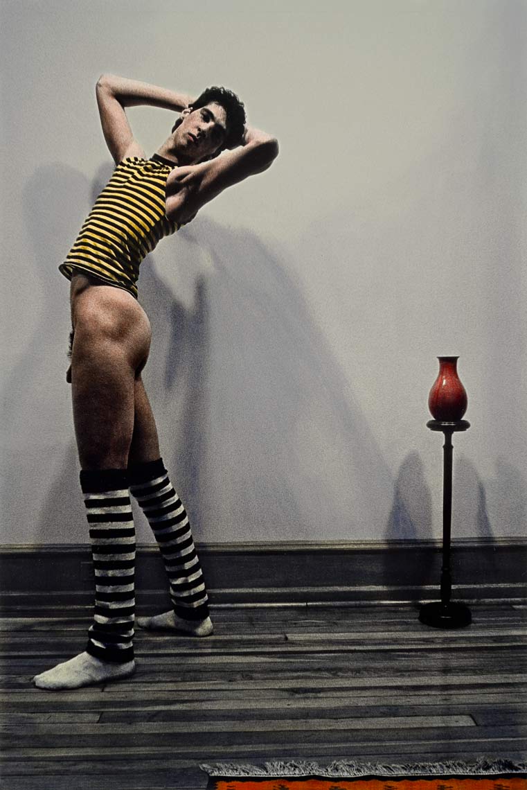 David Lebe; Buns and Vase, 1983, v4-c, , male nude, hand colored photograph
