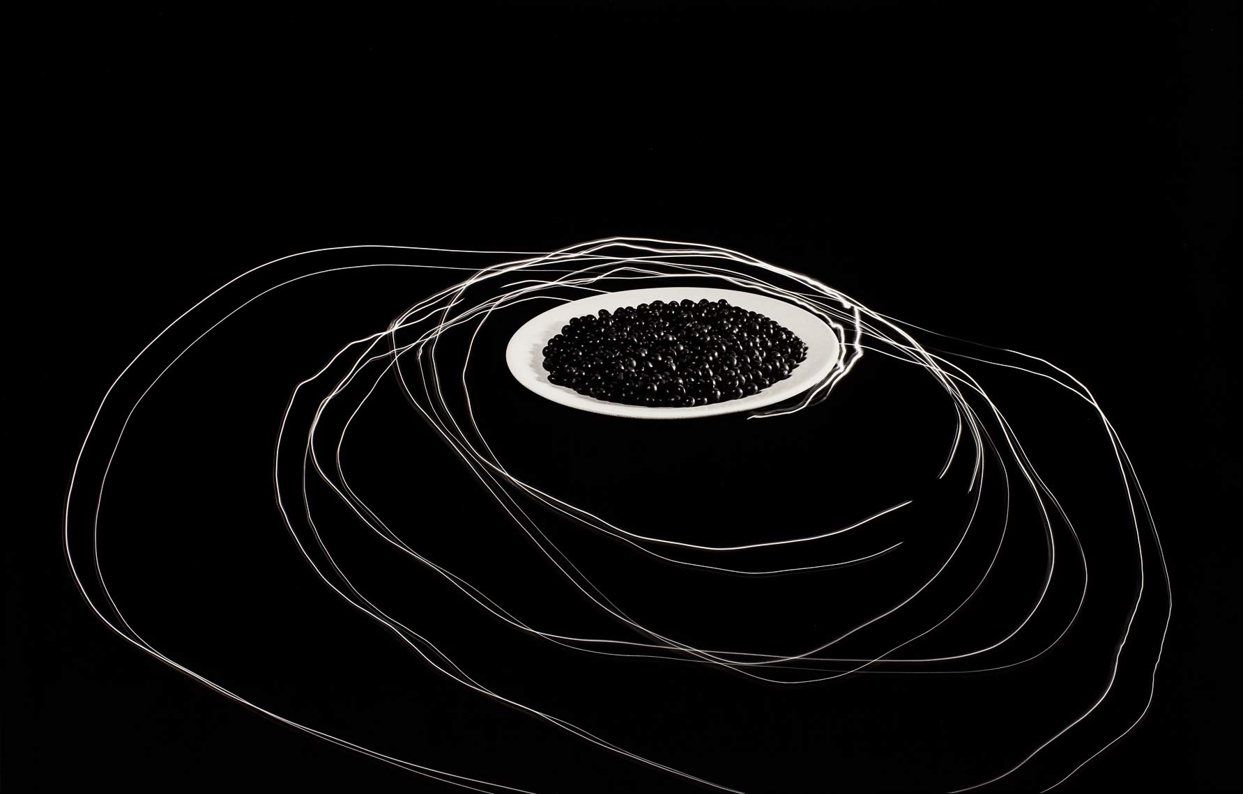 David Lebe; Food For Thought 3, 1992, light drawing, black and white photograph