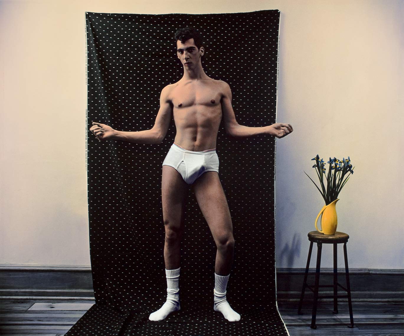David Lebe; Hard Renato, 1983, male nude, hand colored photograph