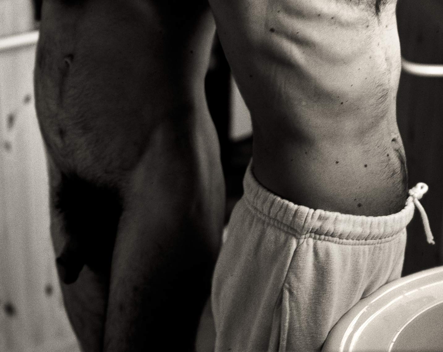 David Lebe; Morning Ritual 25A, 1994-V2, black and white photograph about living with AIDS