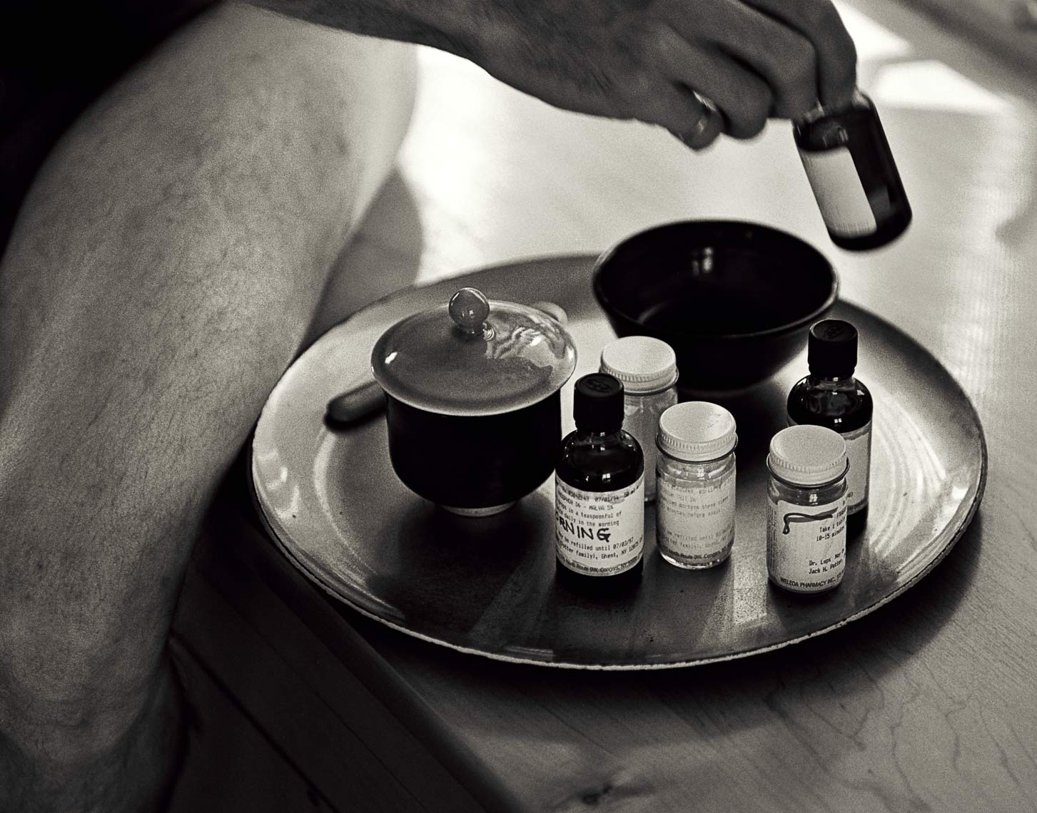 David Lebe; Morning Ritual 30A, 1994, black and white photograph about living with AIDS