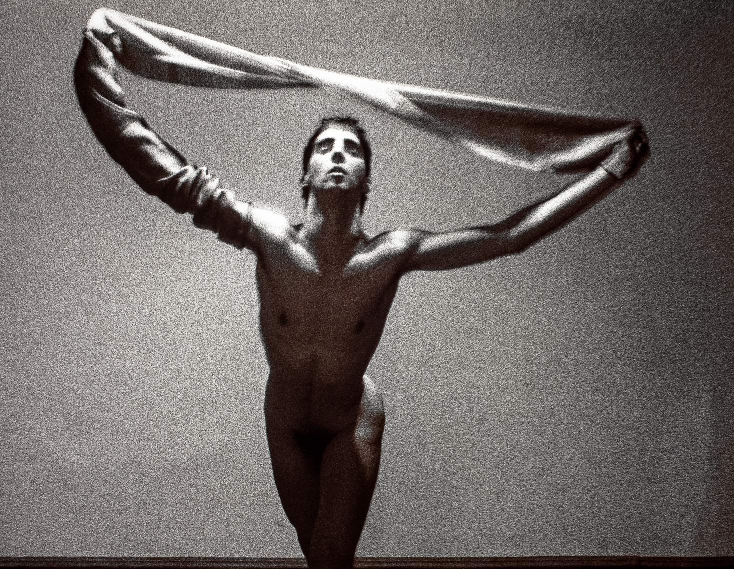David Lebe; Scarf, v2, 1983, male nude, black and white photograph