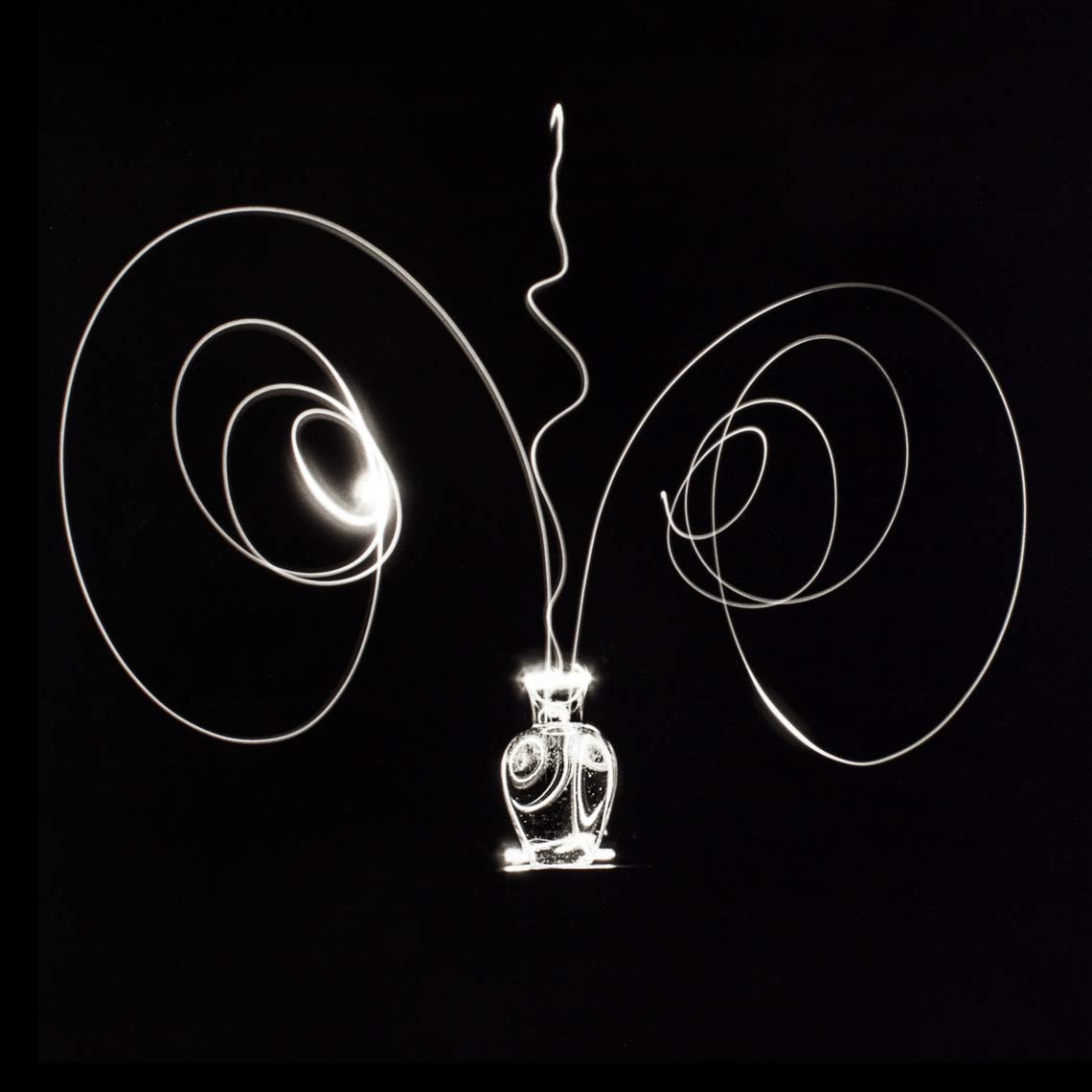 David Lebe; Scribble 1, 1987, light drawing, black and white photograph