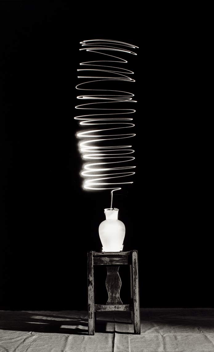 David Lebe; Scribble 10, 1987, light drawing, black and white photograph
