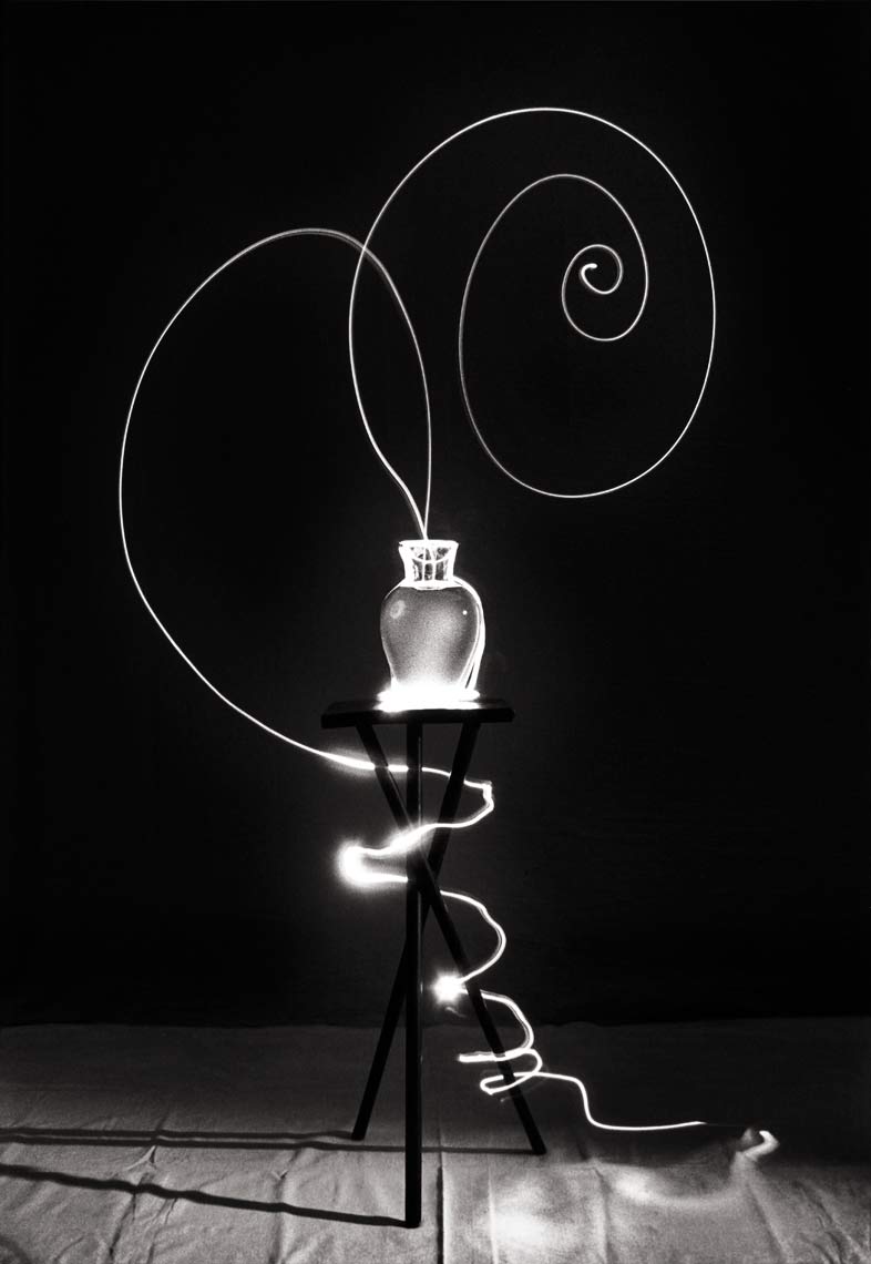 David Lebe; Scribble 2, 1987, light drawing, black and white photograph