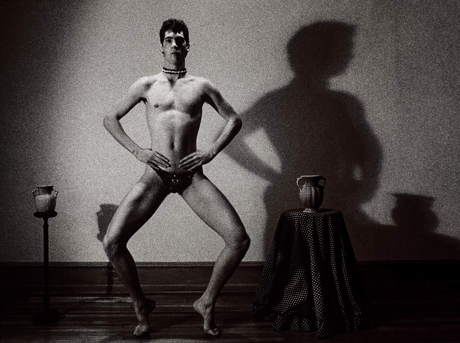 David Lebe; Vases, 1983, male nude, black and white photograph